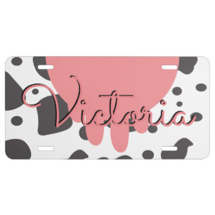 Cow Spots Script Animal Name License Plate