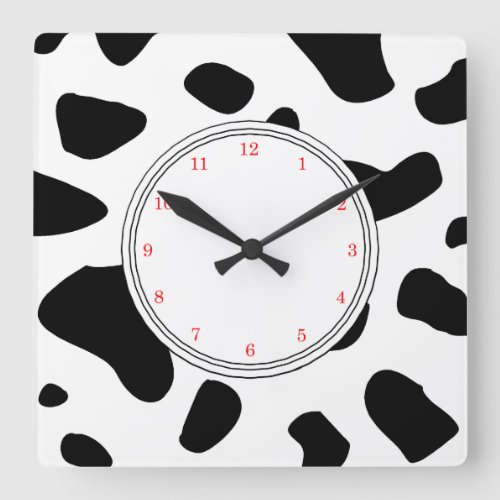 Cow Spots  Square Wall Clock
