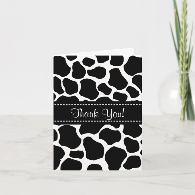 Cow Spots Thank You Note Card (Front)