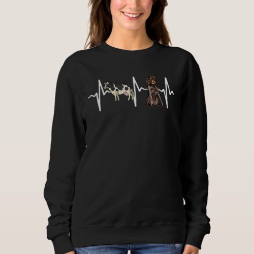 Cow Spotted German Wirehaired Pointer Heartbeat Do Sweatshirt