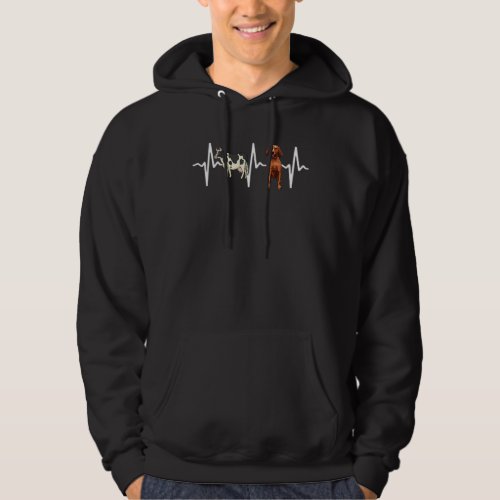 Cow Spotted Redbone Coonhound Heartbeat Dog Hoodie