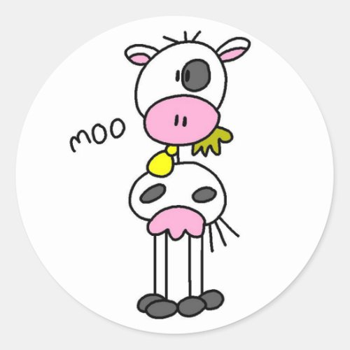 Cow Stick Figure Sticker