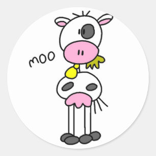 Cow Stick Figure Sticker