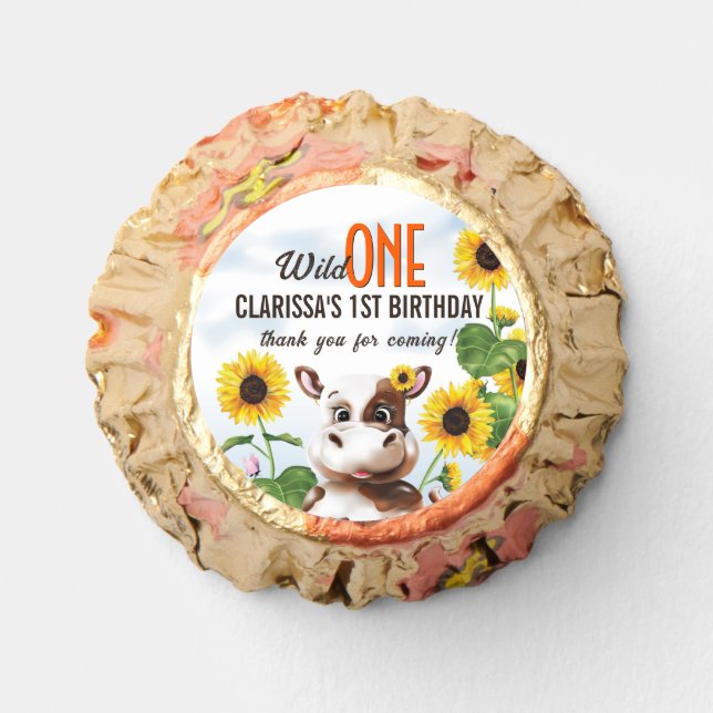 Cow Sunflower Birthday Reese's Peanut Butter Cups (Front)