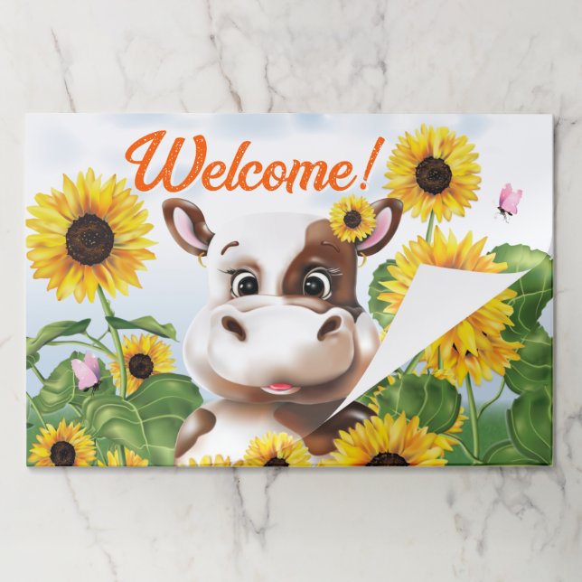Cow Sunflower Farm Paper Pad (Folded)