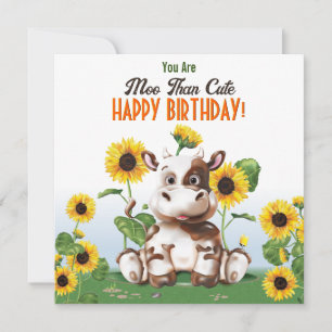 Cow Sunflower Kids Birthday