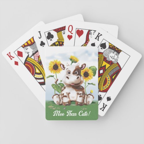 Cow Sunflower Poker Cards
