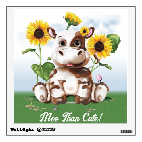 Cow Sunflower Wall Decal