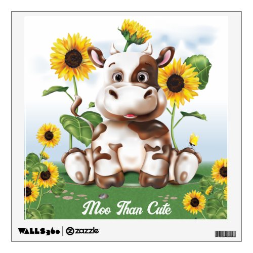 Cow Sunflower Wall Decal