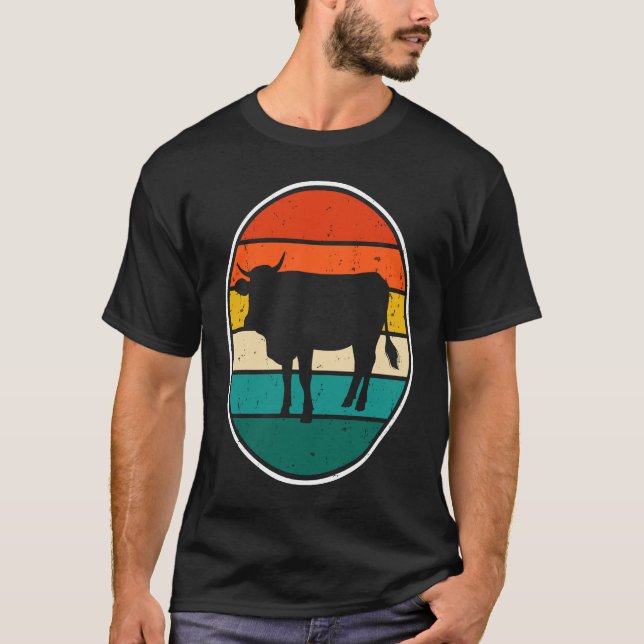 Cow Sunset Vintage T-Shirt (Front)