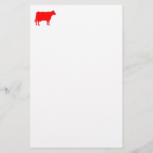 Cow Symbol _ Red on White Stationery
