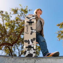 Cow Tan Animal Name Skateboard