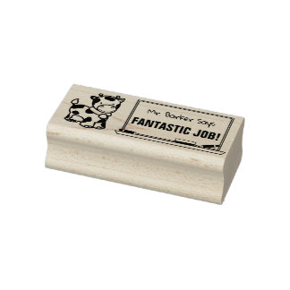 Cow - Teacher Says.. Fantastic Job! Wooden Stamp