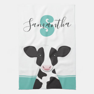 Cows!!! Black and white tea towels Made for a country kitchen