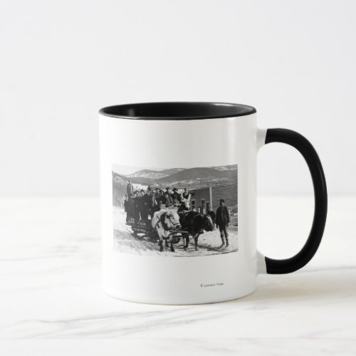 Cow Team Pulling Men in a Wagon Mug