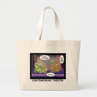 Cow-Temporary Theater Funny Cows Gifts & Tees Large Tote Bag