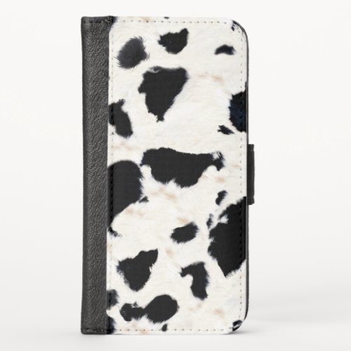 Cow textureanimal print iPhone wallet case