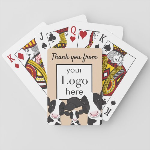 Cow Thank You Logo Business Playing Cards
