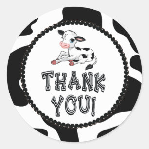 Cow Thank You Stickers
