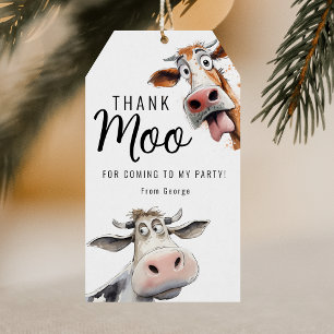 Cow Theme   Birthday Party Thank You Gift Tags