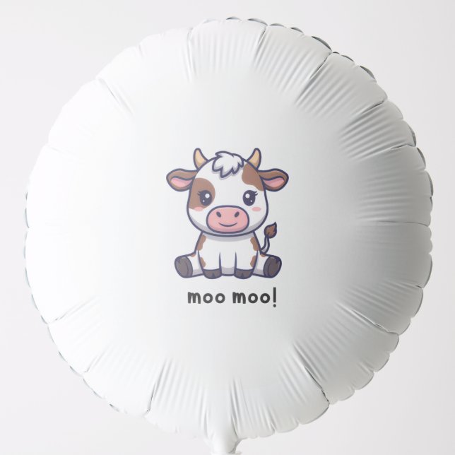 Cow Theme First Birthday Balloon (Front)