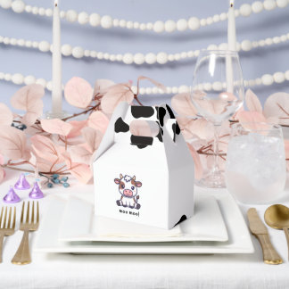 Cow Theme First Birthday Favor Boxes