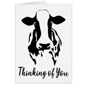 Cow Thinking of You Hello Miss You Farm Farmer Cards
