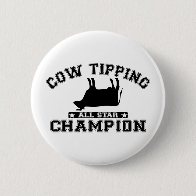 Cow Tipping All Star Champion Pinback Button (Front)