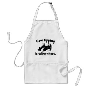 Cow Tipping Is Udder Chaos Adult Apron