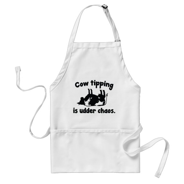 Cow Tipping Is Udder Chaos Adult Apron (Front)