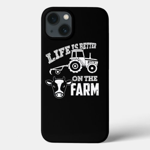 Cow Tractor Farm Life Farmer Farming Gift iPhone 13 Case