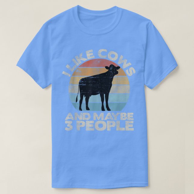 Cow Tshirt, Retro Cow Tee, Cow Lover Gift, Cow Lov T-Shirt (Design Front)