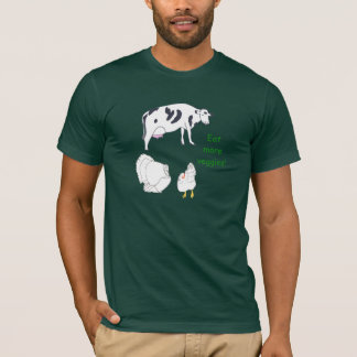 Cow Turkey Chicken Eat more Veggies tshirts