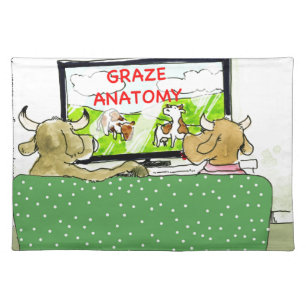 Cow TV Shows Funny Cartoon Cloth Placemat