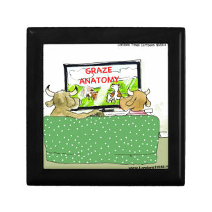 Cow TV Shows Funny Cartoon Keepsake Box