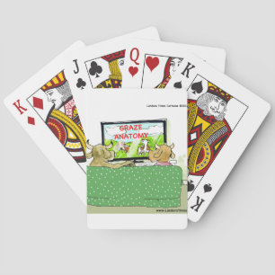 Cow TV Shows Funny Cartoon Poker Cards