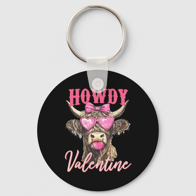 Cow Valentine Coquette  Keychain (Front)