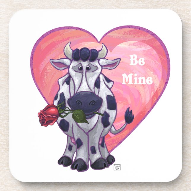 Cow Valentine's Day Coaster (Front)