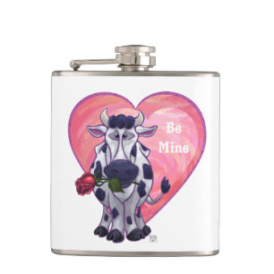Cow Valentine's Day Flask