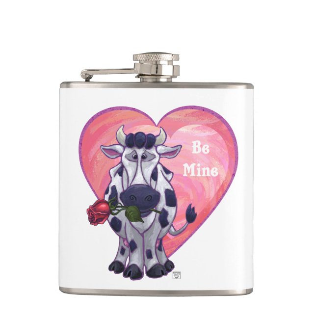 Cow Valentine's Day Flask (Front)