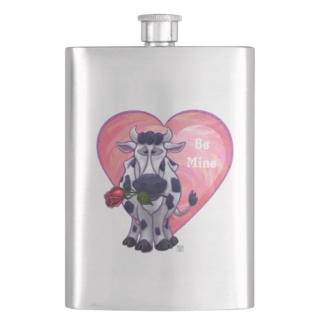 Cow Valentine's Day Flask (Front)