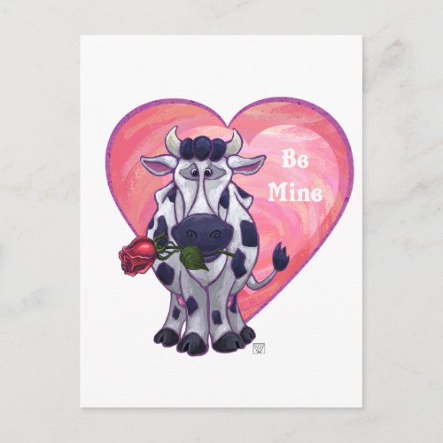 Cow Valentines Day Holiday Postcard