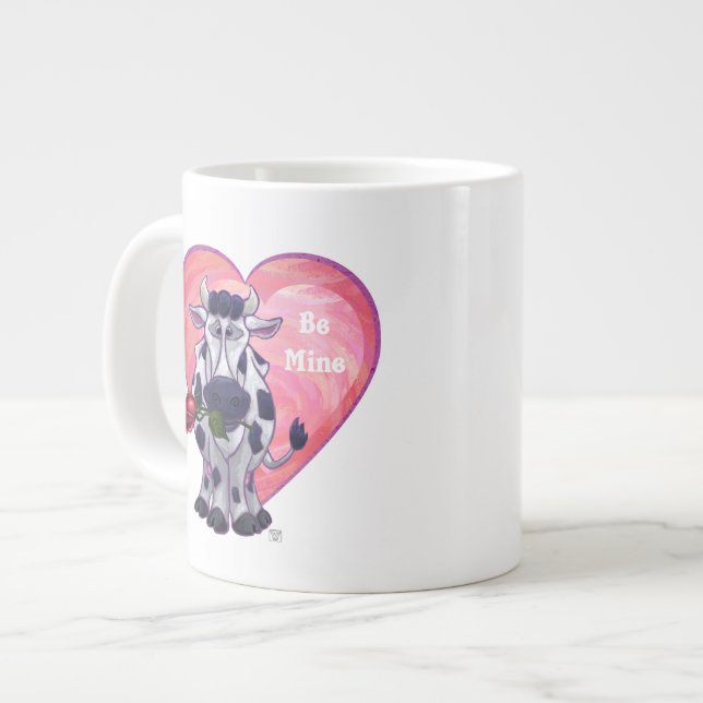Cow Valentine's Day Large Coffee Mug (Front Left)