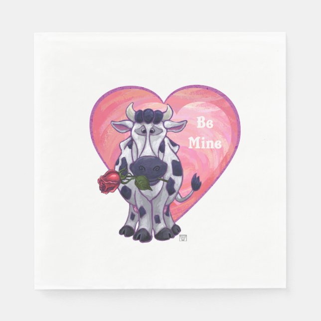 Cow Valentine's Day Napkins (Front)