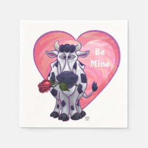Cow Valentine's Day Paper Napkins
