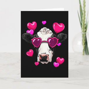 Cow Valentines Day Shirt Cow Head Heart Cow Lover Card