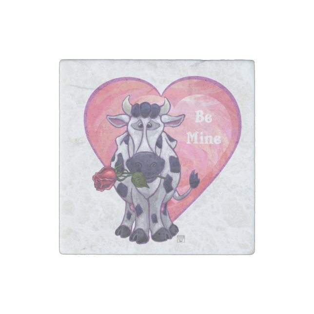 Cow Valentine's Day Stone Magnet (Front)