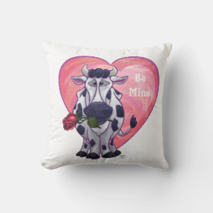 Cow Valentine's Day Throw Pillow