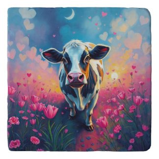 Cow Valentine's Day Trivet