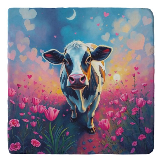 Cow Valentine's Day Trivet (Front)